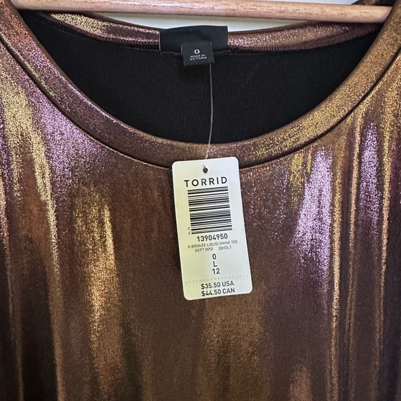Torrid Metallic Gold Women's Top - Picture 4 of 4